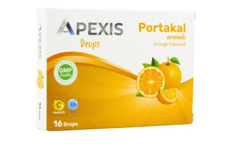 Apexis Drops Portakal Aromalı Pastil 16'lı - 1