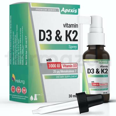 Apexis Vitamin D3 & K2 Takviye Edici Gıda Sprey 30 ml - Apexis