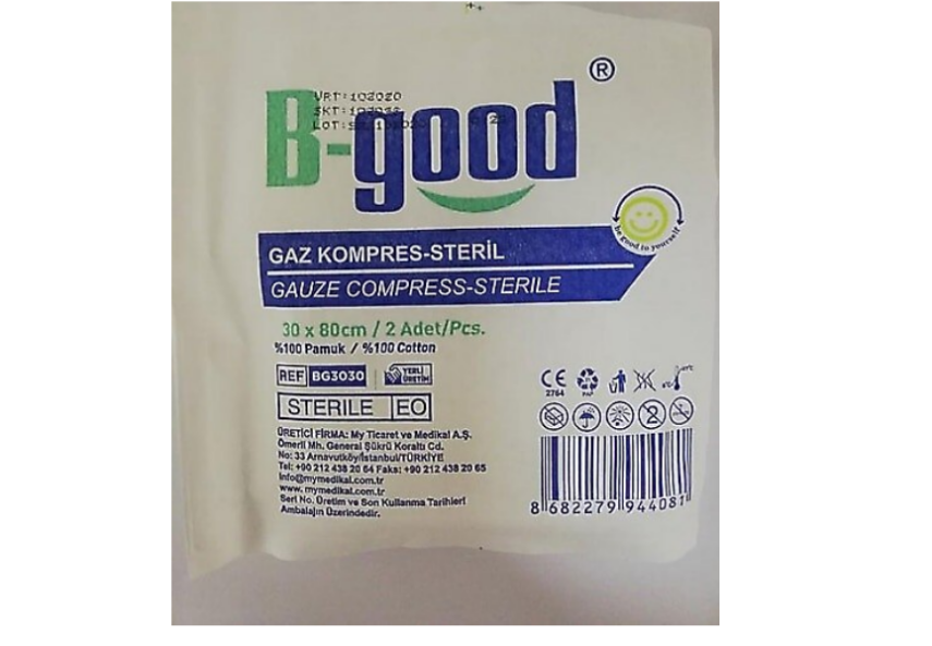 B-Good Spanç Steril Gaz Kompres 30x80 cm 2'li - 1