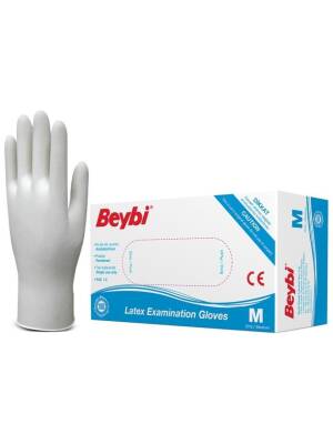 Beybi Lateks Muayene Eldiveni Pudralı Medium 100'lü - Beybi