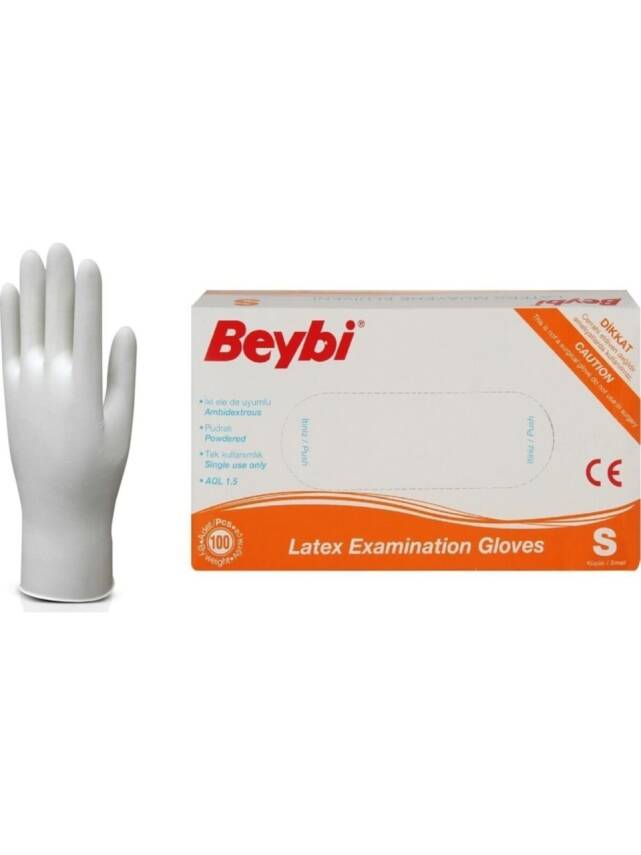 Beybi Latex Eldiven Pudralı Small 100'lü - 1
