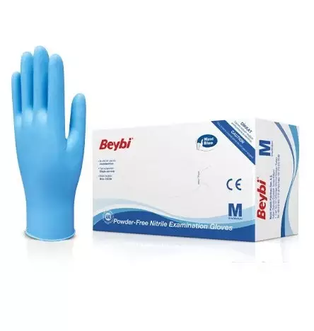 Beybi Nitril Mavi Pudrasız Eldiven Medium 100'lü - 1