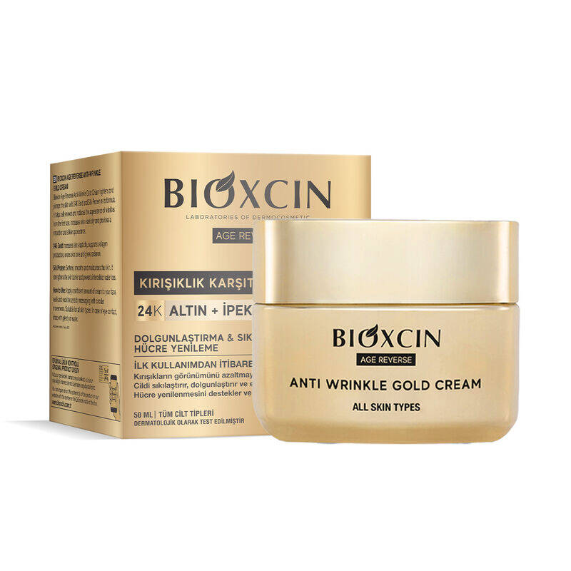 Bioxcin Age Reverse Kırışıklık Karşıtı Altın Krem 24K Altın İpek Proteini 50 ml - 1