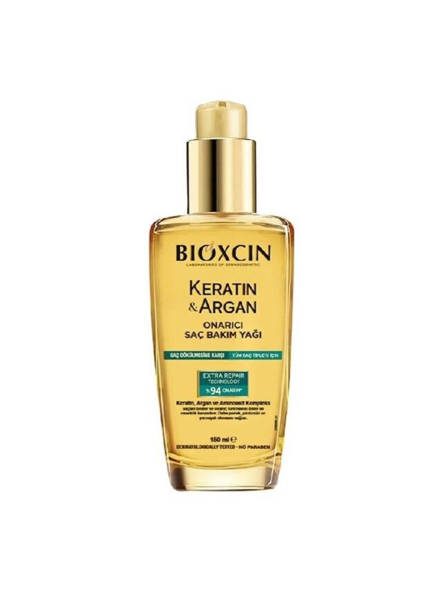 Bioxcin keratin & Argan Onarıcı Saç Bakım Yağı 150 ml - Yıpranmış ve Hasar Görmüş Saçlar - 1