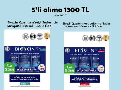 Bioxcin Quantum Yağlı Saçlar İçin Şampuan 300 ml - 3 Al 2 Öde - Bioxcin