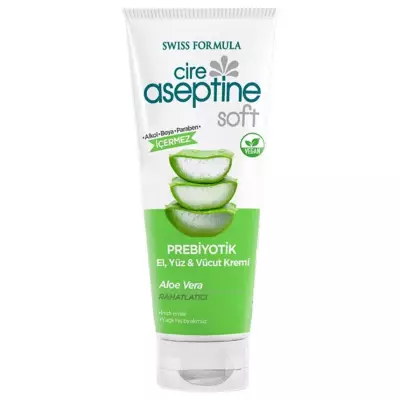 Cire Aseptine Soft Aloe Vera Özlü Rahatlatıcı Besleyici Prebiyotikli Krem 75 ml - 1