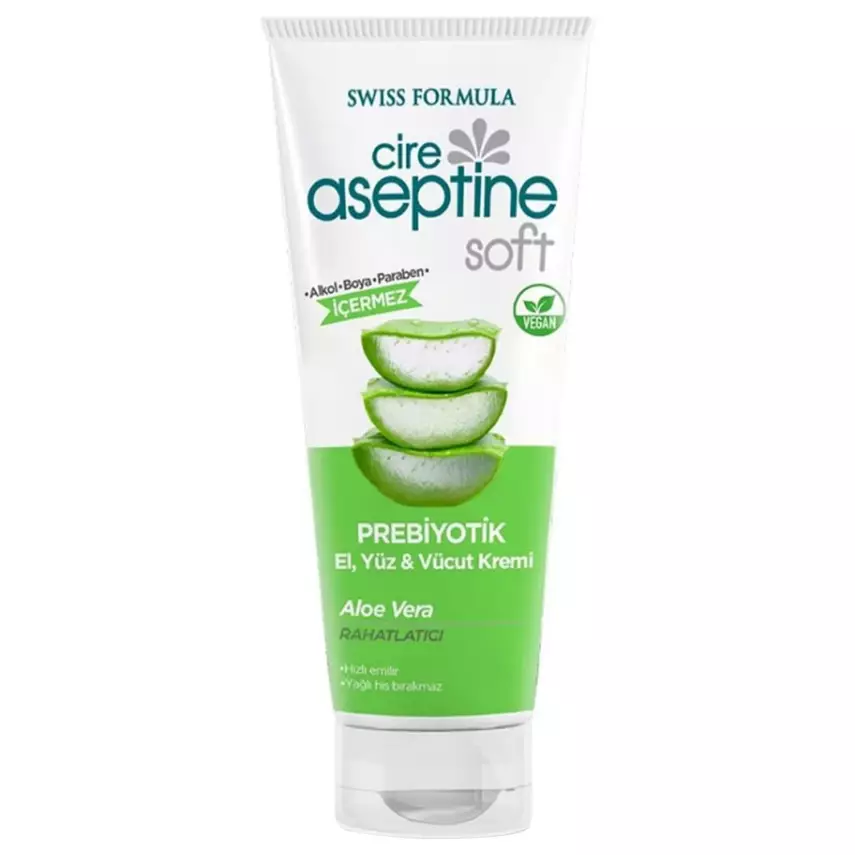 Cire Aseptine Soft Aloe Vera Özlü Rahatlatıcı Besleyici Prebiyotikli Krem 75 ml - 1