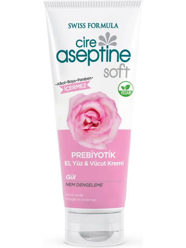 Cire Aseptine Soft Prebiyotik El Yüz Vücut Kremi Gül 75 ml - 1