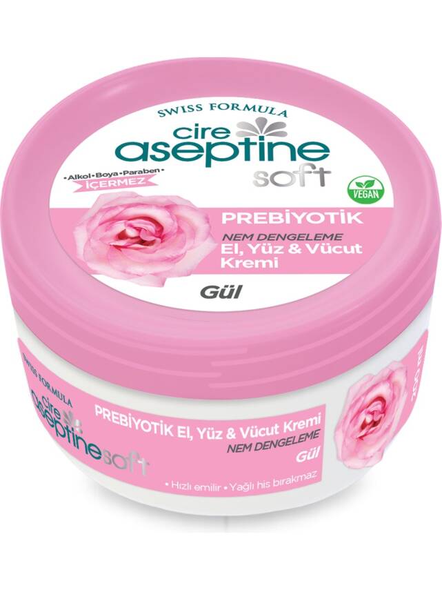 Cire Aseptine Soft Prebiyotik Gül El Yüz ve Vücut Kremi 100 ml - 1