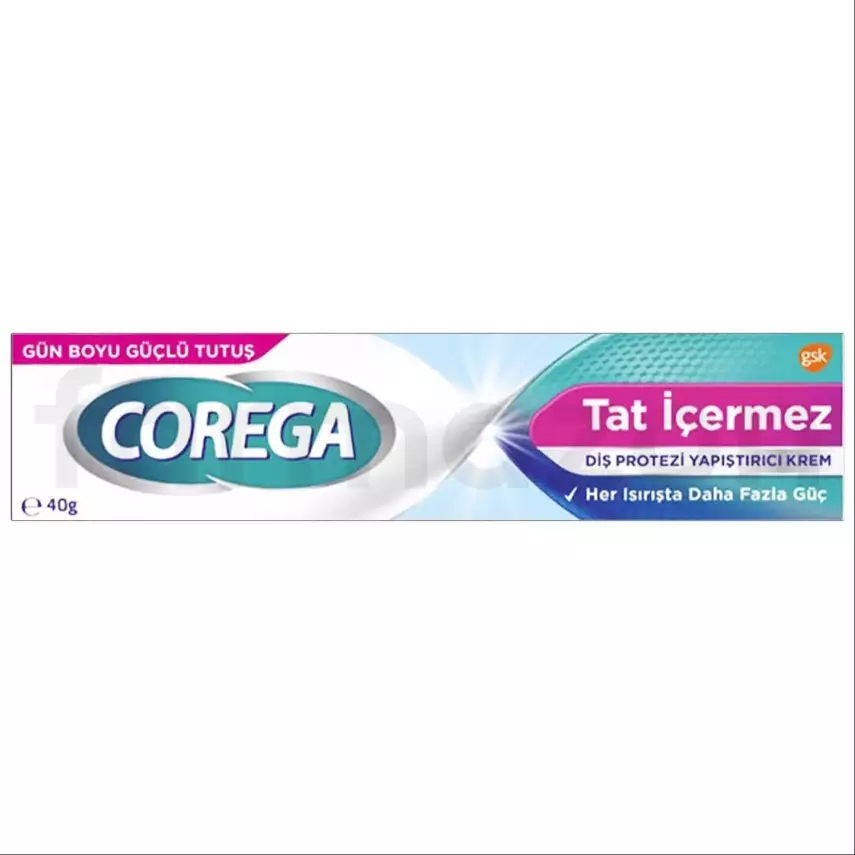 Corega Gün Boyu Güçlü Tutuş Diş Protez Yapıştırıcı Tat İçermez Krem 40 gr - 1