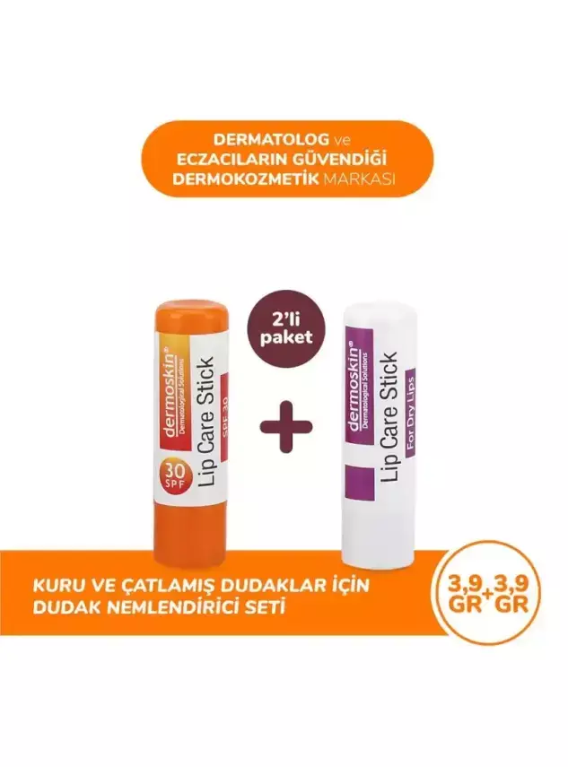 Dermoskin Dudak Nemlendirici Stick SPF30 - 2li Kofre - 1