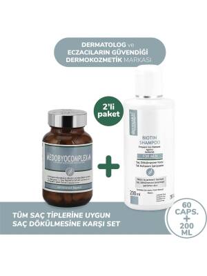 Dermoskin Medobiocomplex-E 60 Kapsül Erkek + Biotin Şampuan 200 ml - Dermoskin