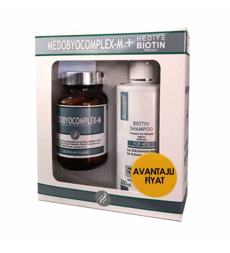 Dermoskin Medobiocomplex-E 60 Kapsül Erkek + Biotin Şampuan 200 ml - 2