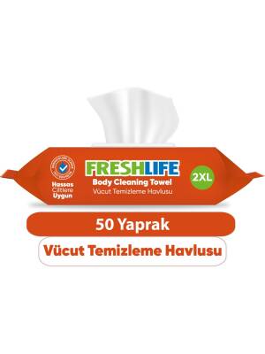 Freshlife Vücut Temizleme Havlusu 50'li Beyaz Sabun Kokulu - Freshlife