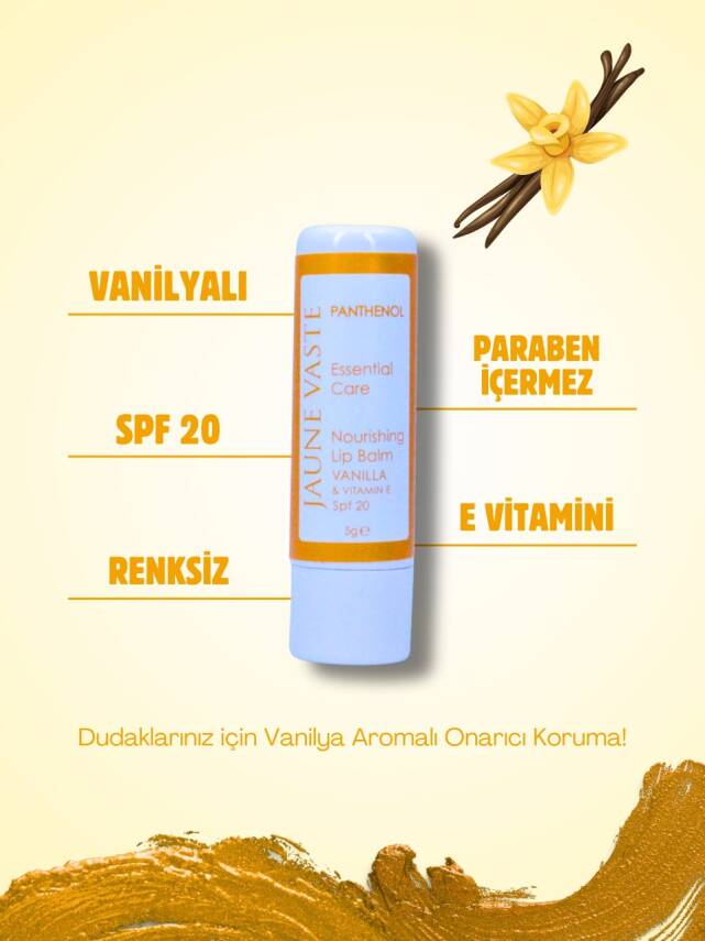Jaune Vaste Essential Care SPF20+ Panthenol Vanilla & E Vitamini Lip Stick 5 gr - 1