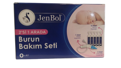 Jenbol Baby Burun Bakım Seti 10 Flakon Serum Fizyolojik 5 Yedek Uç 1 Aspiratör - Jenbol