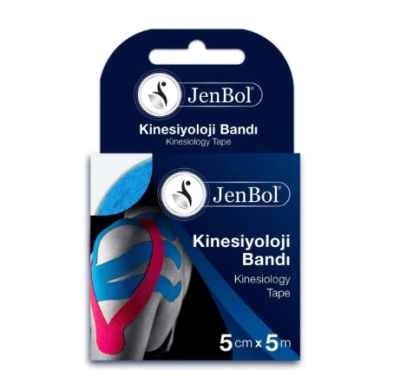 Jenbol Kinesiology Tape Ağrı Bandı 5 cm x 5 m - Mavi - Jenbol