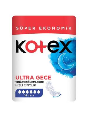 Kotex Süper Ekonomik Ultra Gece Hijyenik Ped 16'lı - Kotex