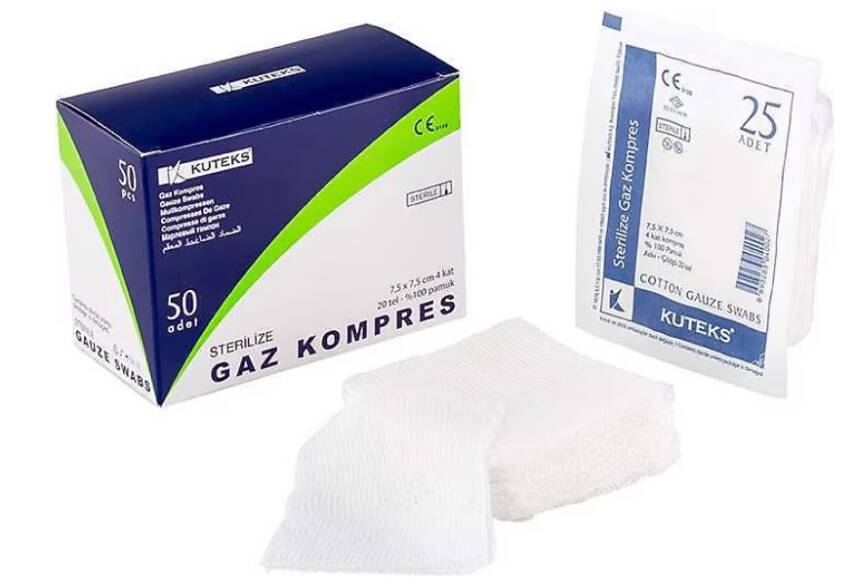 KUTEKS GAZ KOMPRES 7.5*7.5 50'Lİ (5*10) - 1