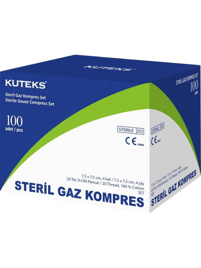 Kuteks Steril Gaz Kompres Eko 7.5 x 7.5 cm (4x25) 100'lü - 1