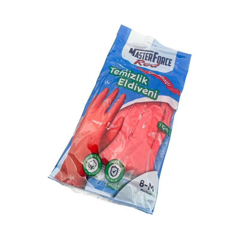 Masterforce Kırmızı Temizlik Eldiveni Medium No: 8 - 8,5 - 1