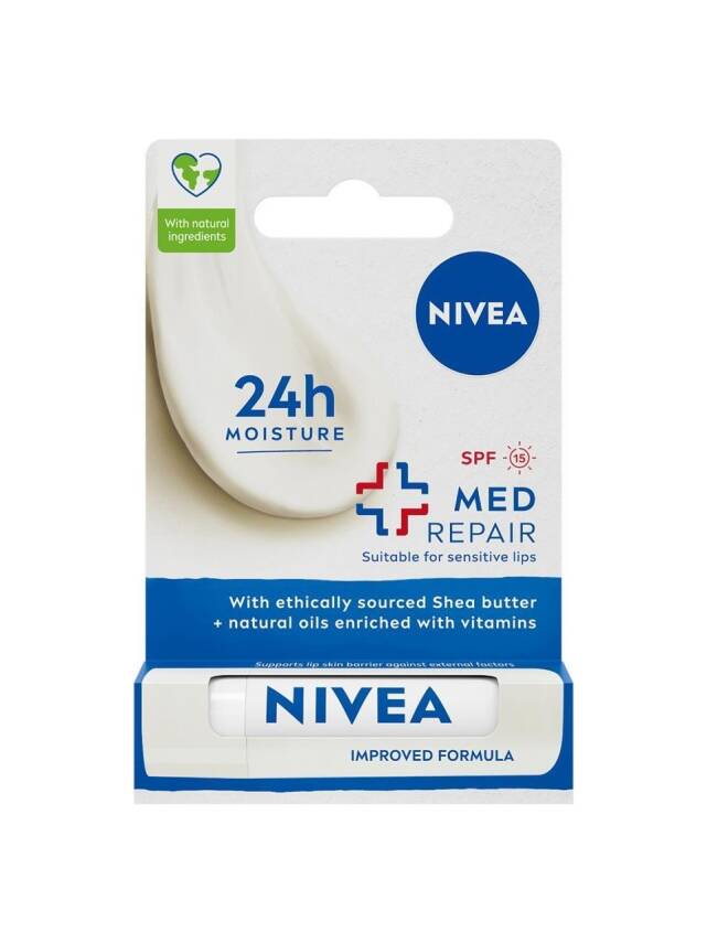 Nivea Bakım Yapan Dudak Bakım Kremi SPF 15 Med Repair 4,8 gr - 1