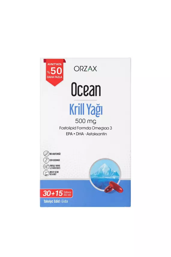 Ocean Krill Oil 500 mg 45 Kapsül - %50 Daha Fazla - 1