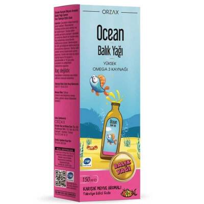Ocean Tutti Frutti Karışık Meyve Aromalı Balık Yağı Şurup 150 ml - Orzax Ocean