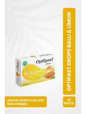 Optipast Drops Bal ve Limon Aromalı 16 Pastil - Optipast