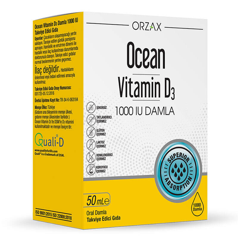 Orzax Ocean Vitamin D3 1000 IU Damla 50 ml - 1