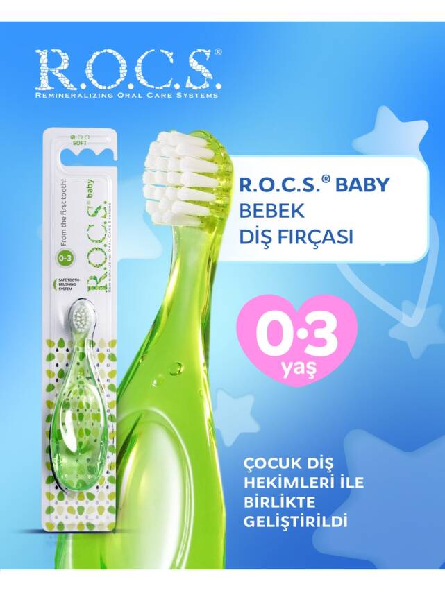 Rocs Baby 0-3 Yaş Bebek Diş Fırçası - Yeşil - 1