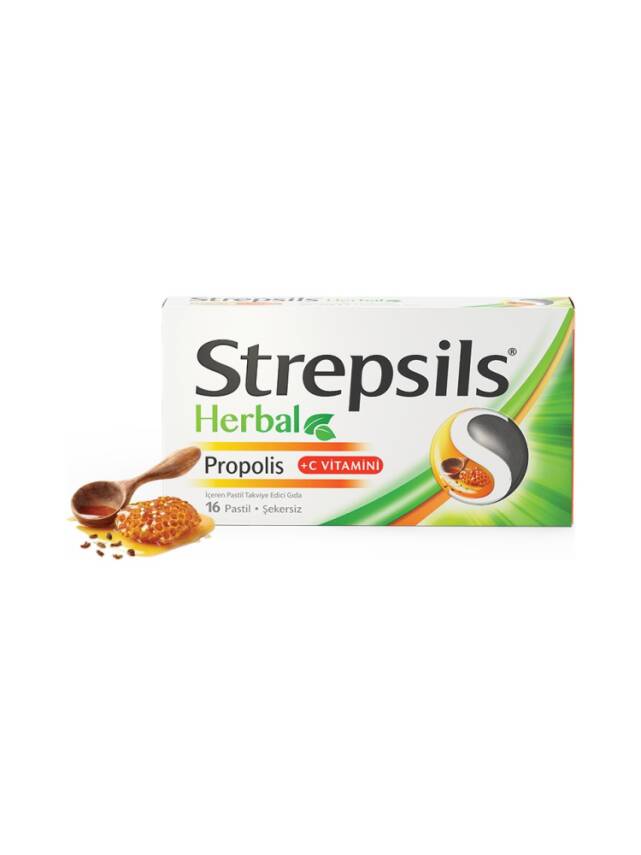 Strepsils Herbal Propolis 16 Pastil - 1