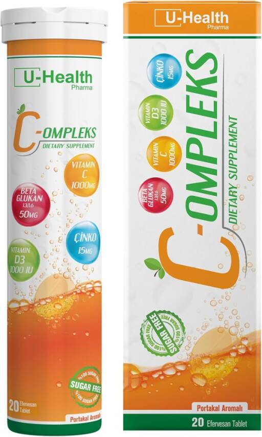 U-Healt Compleks Portakal 20 Efervesan Tablet - 1