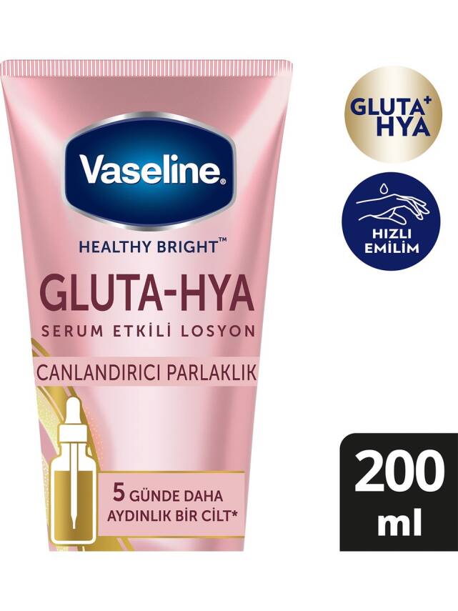 Vaseline Gluta Hya Serum Etkili Losyon Canlandırıcı Parlaklık 200 ml - 1