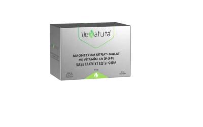 Venatura Magnezyum Sitrat + Malat ve Vitamin P-5-P B6 30 Saşe - VeNatura
