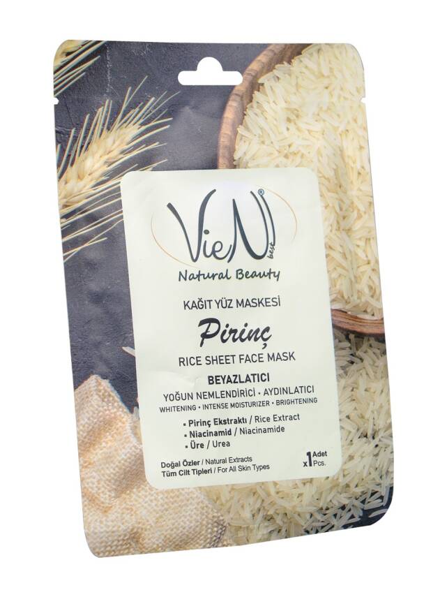 Vien Natural Beauty Pirinç Kağıt Yüz Maskesi Beyazlatıcı Aydınlatıcı 1 Adet - 1