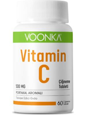 Voonka Vitamin C Çiğneme Tableti Vitamin C İçeren Portakal Aromalı 62 Tablet - Eski Ambalaj - Voonka