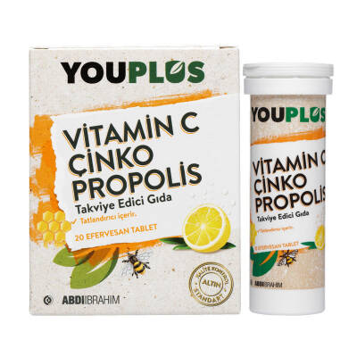 Youplus Vitamin C Çinko Propolis 20 Efervesan Tablet - Youplus