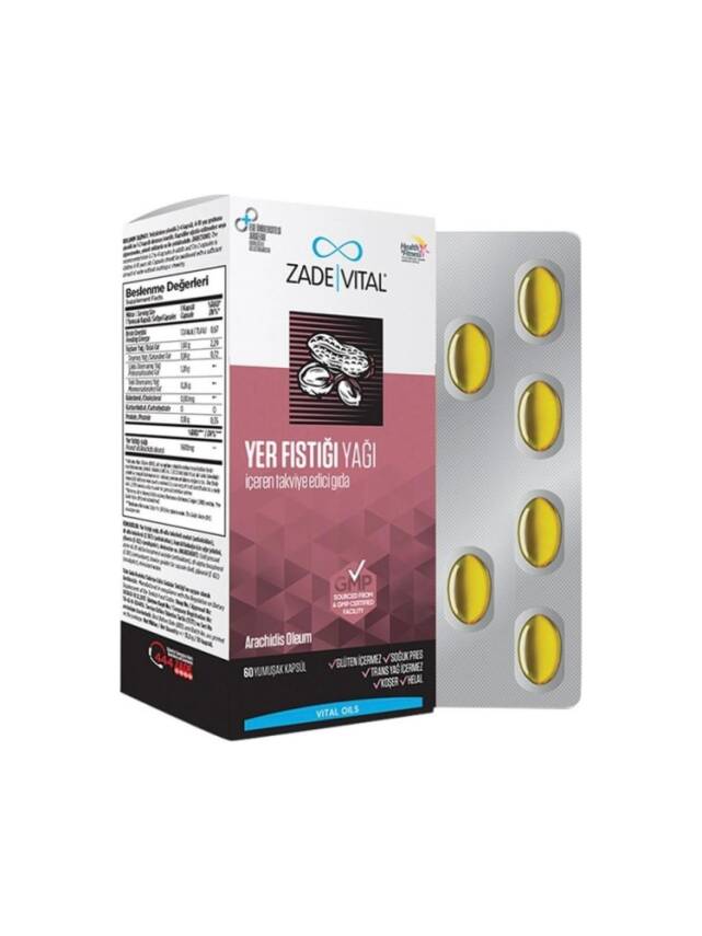 Zade Vital Fıstık Yağı 800 mg 60 Yumuşak Kapsül - 1
