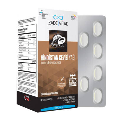 Zade Vital Hindistan Cevizi Yağı 1000 Mg 60 Blister Kapsül - Zade Vital