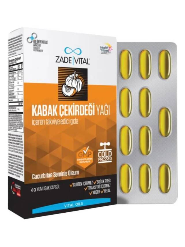 Zade Vital Kabak Çekirdeği Yağı 320 mg 60 Yumuşak Kapsül - 1
