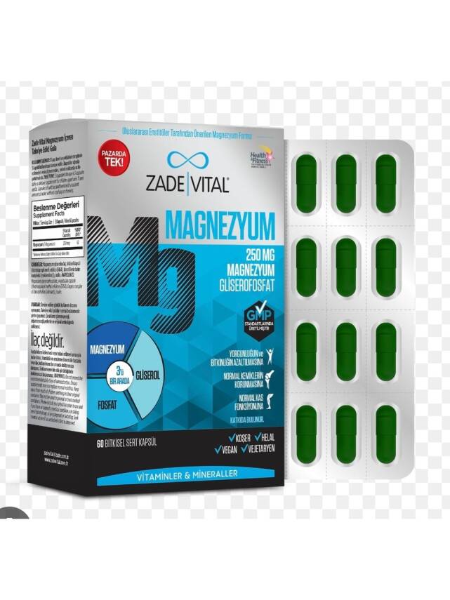 Zade Vital Magnesium 250mg 60 Kapsül - 1